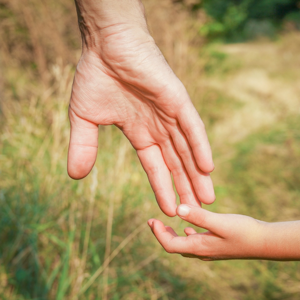 beautiful hands outdoors in a park